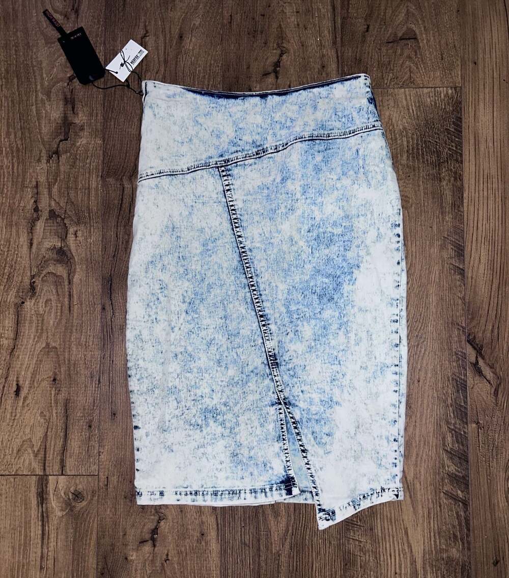 Redfox Jeans High Waist Acid Wash Denim Skirt